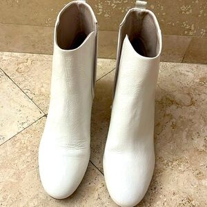 White patent leather booties. Wore once inside. Perfect condition!!